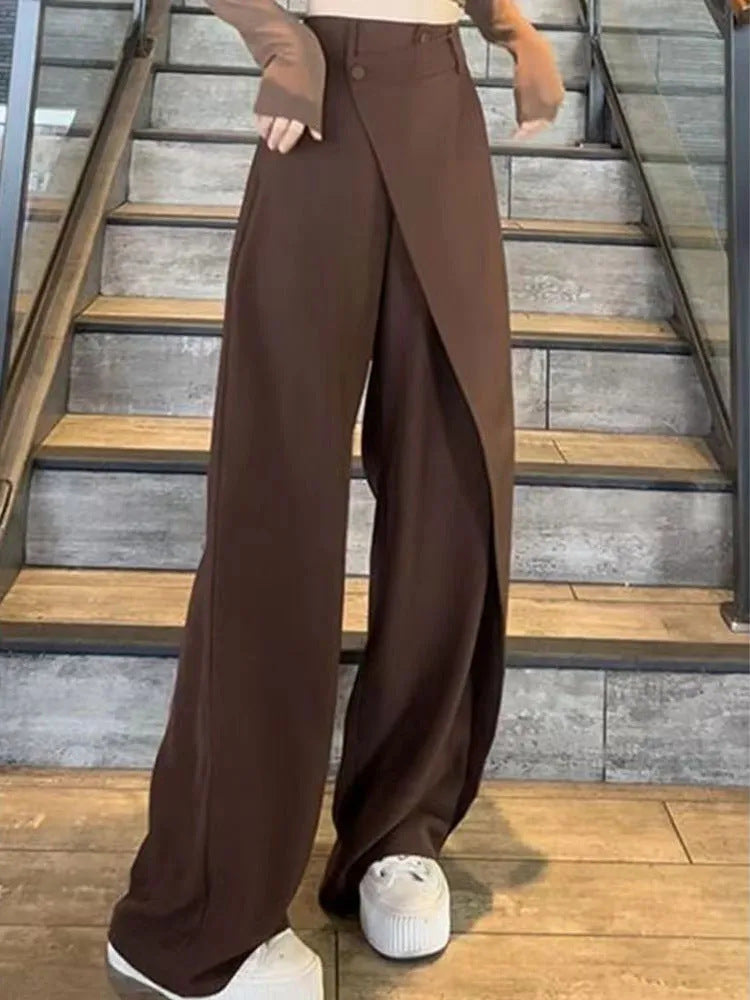 Irregular Wide-leg Pants Ins Fashion Loose Trousers Women's Clothing