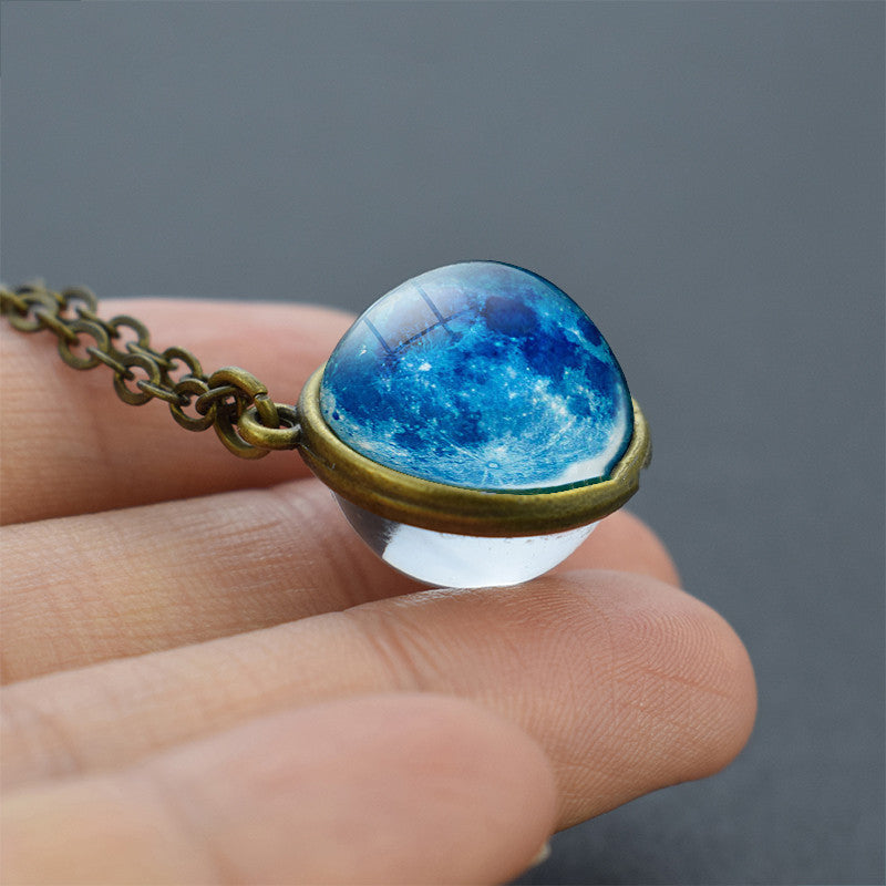 Nebula Galaxy Double Sided Pendant Necklace