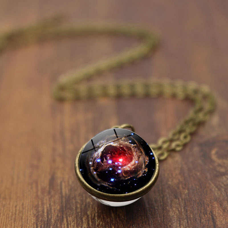 Nebula Galaxy Double Sided Pendant Necklace