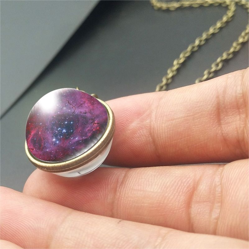 Nebula Galaxy Double Sided Pendant Necklace