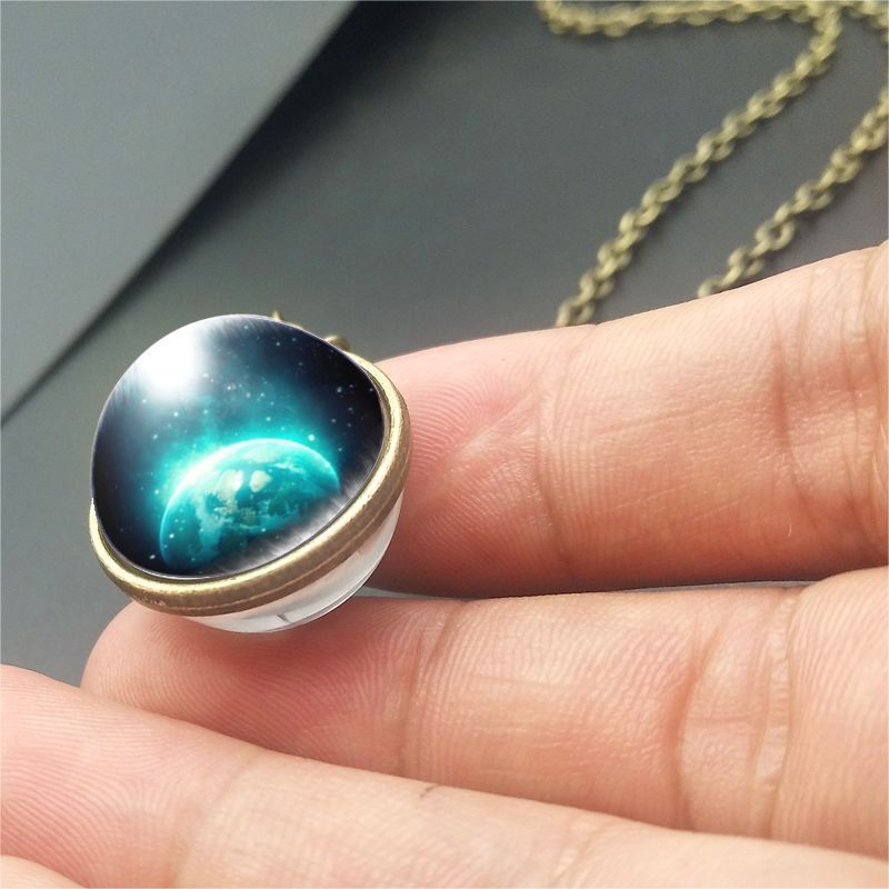 Nebula Galaxy Double Sided Pendant Necklace