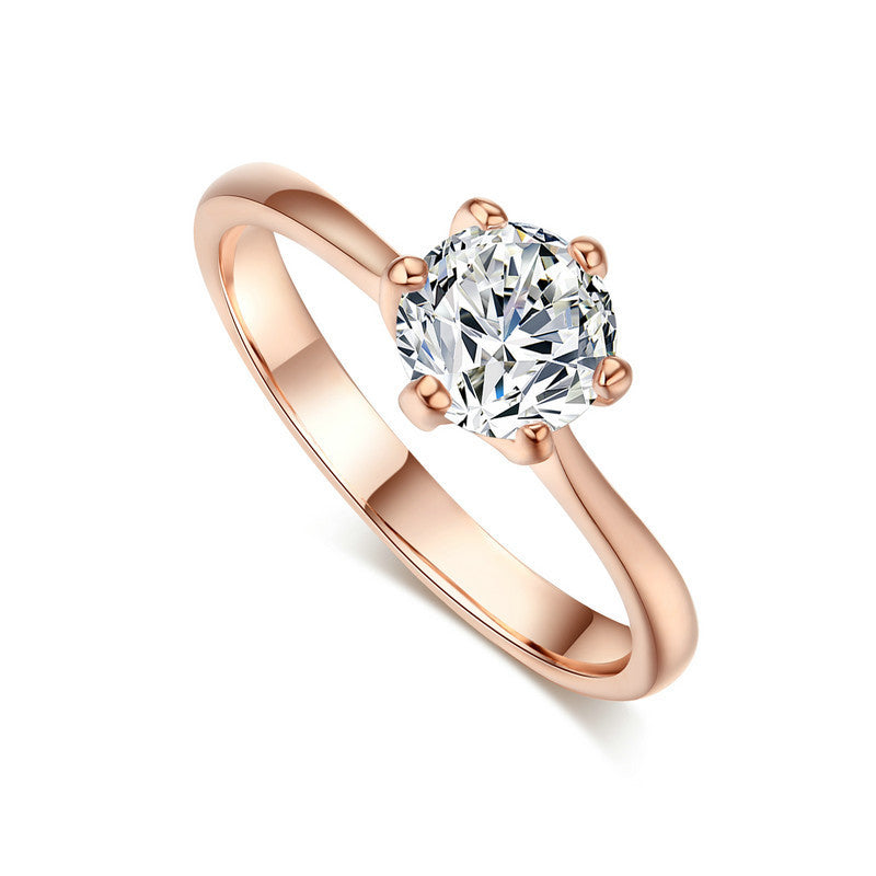 Rose gold and zircon ring