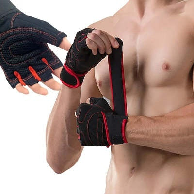 Outdoor Weightlifting Mountaineering Basketball Sports Half Finger Sports Dumbbell Training Lengthened Fitness Gloves