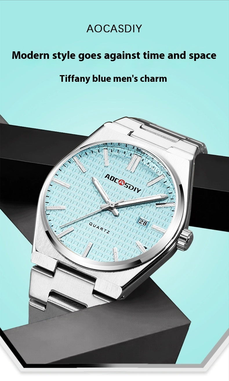 New Watch Men's Fashion Steel Belt Quartz Watch Waterproof Luminous Watch