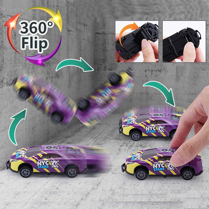 Flip Stunt Car Alloy Pull Back 4wd Racing Car Model Cool Graffiti Friction Diecasting Toys For Kids Boys Children Christmas Gift