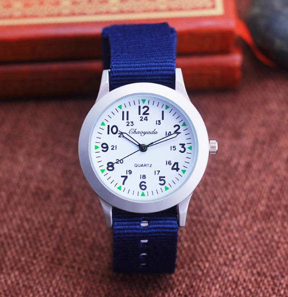 Girls And Boys Waterproof Canvas Quartz Watch