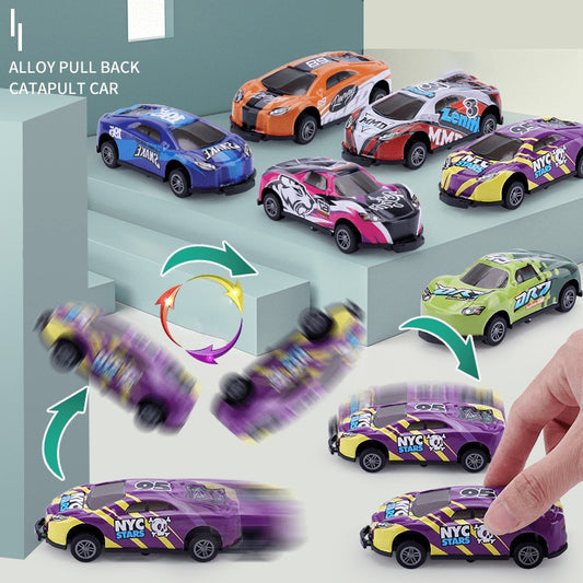 Flip Stunt Car Alloy Pull Back 4wd Racing Car Model Cool Graffiti Friction Diecasting Toys For Kids Boys Children Christmas Gift