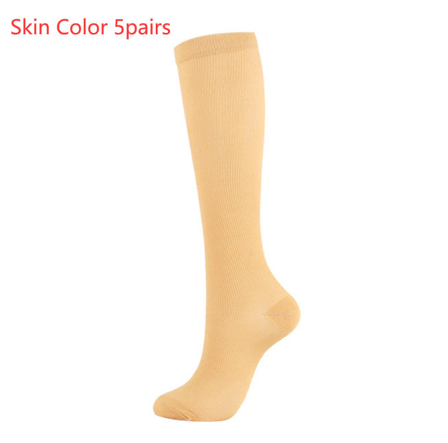 Copper Fiber Compression Socks Nylon Nylon Pressure Outdoor Sports Socks Multi-color Sequential Socks