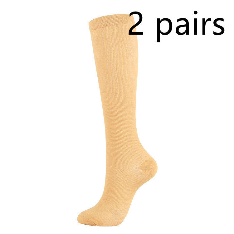 Copper Fiber Compression Socks Nylon Nylon Pressure Outdoor Sports Socks Multi-color Sequential Socks