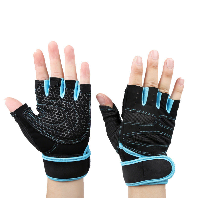 Outdoor Weightlifting Mountaineering Basketball Sports Half Finger Sports Dumbbell Training Lengthened Fitness Gloves